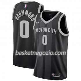 Canotte Uomo Detroit Pistons Andre Drummond 0 2018-19 Nike City Edition Nero Blu Swingman